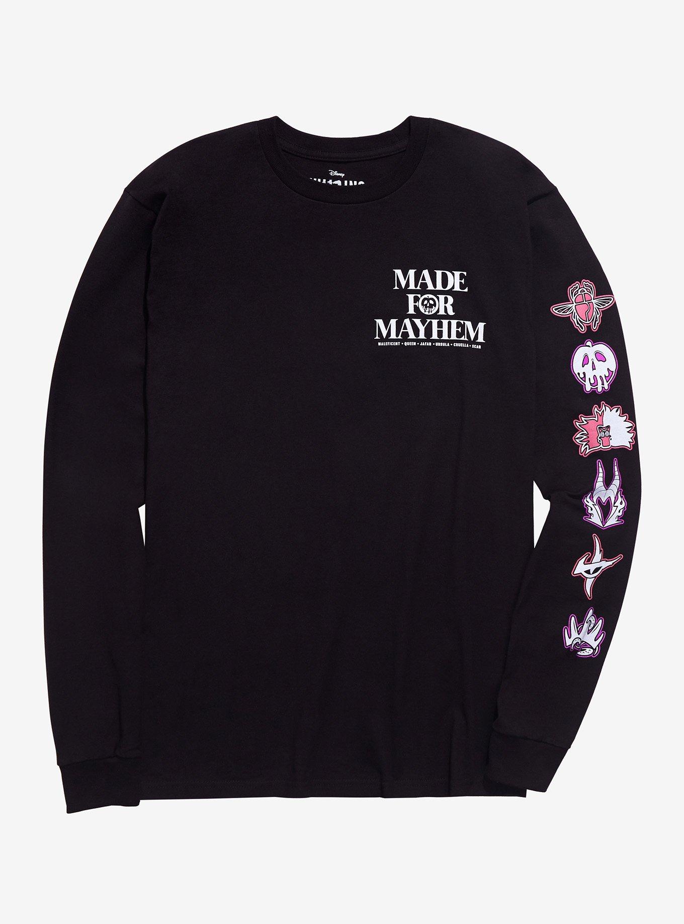 Disney Villains Made For Mayhem Long Sleeve T-Shirt - BoxLunch Exclusive, BLACK, hi-res