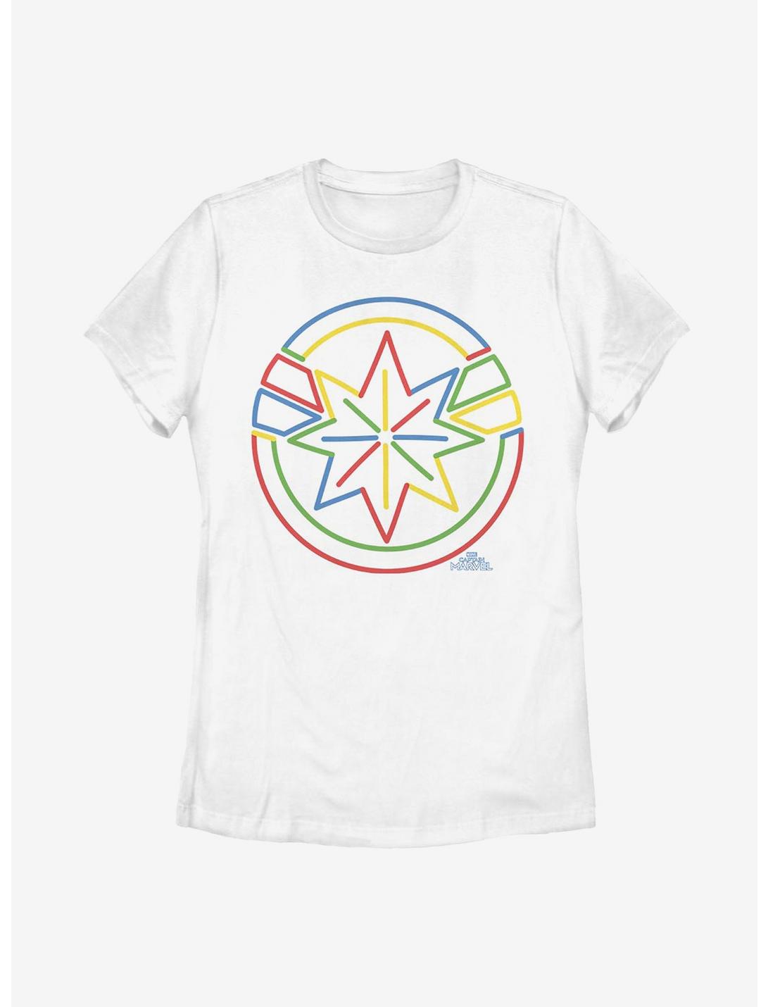 Captain Marvel Cap Marv Colors Womens T-Shirt, WHITE, hi-res