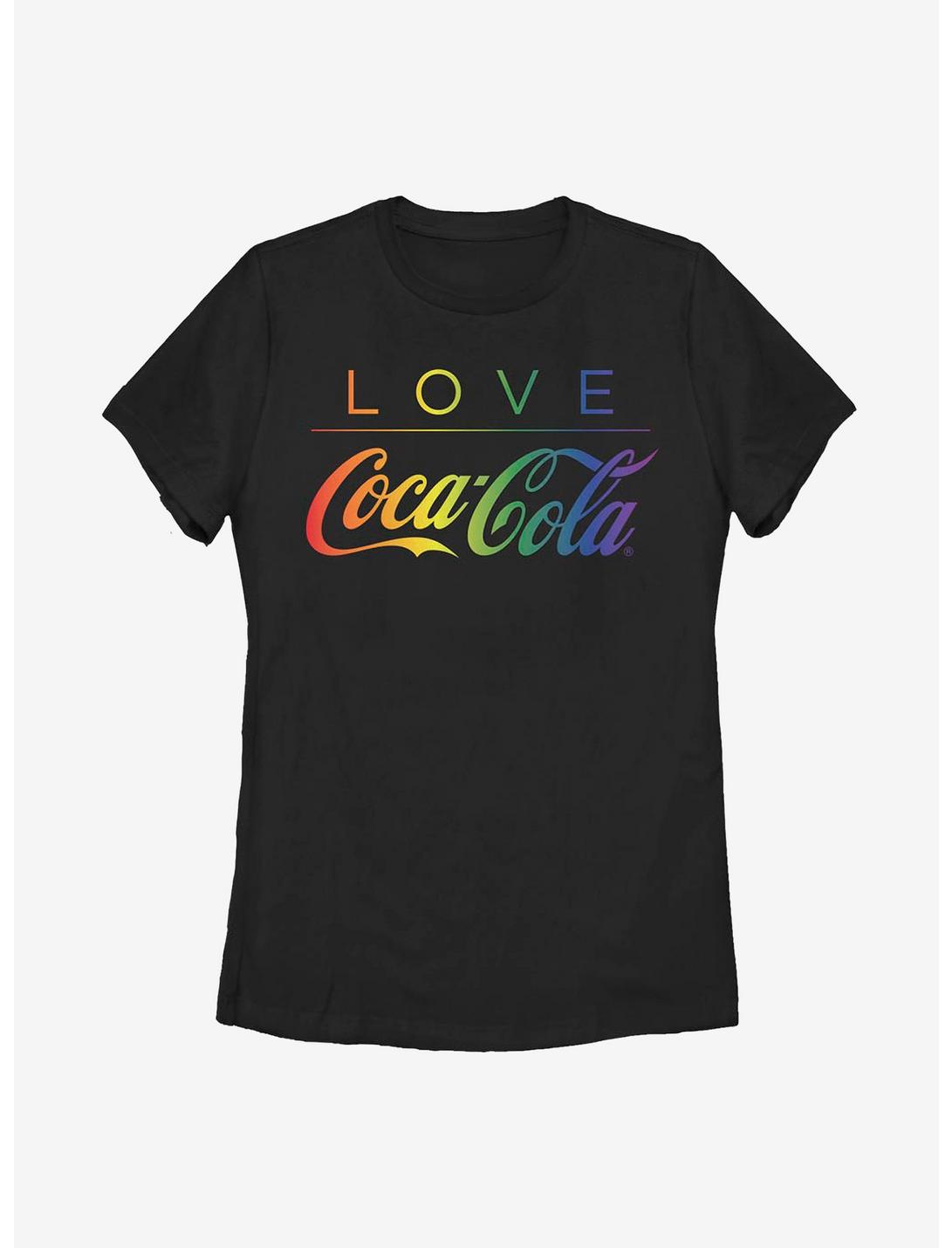 Coca-Cola Love Rainbow Coke Womens T-Shirt, BLACK, hi-res