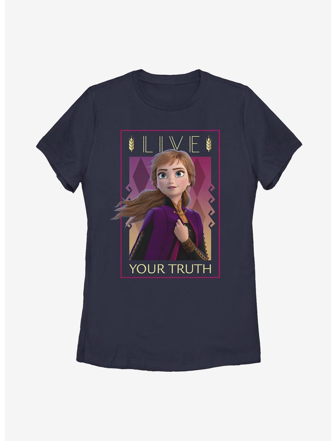 Disney Frozen 2 Anna Lives Truth Womens T-Shirt, NAVY, hi-res