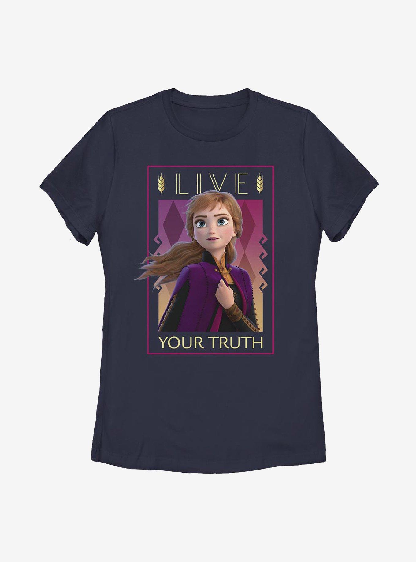 Disney Frozen 2 Anna Lives Truth Womens T-Shirt, NAVY, hi-res