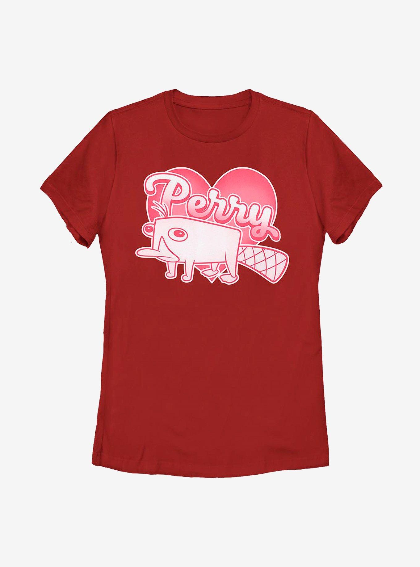 Disney Phineas And Ferb Platypus Love Womens T-Shirt, RED, hi-res