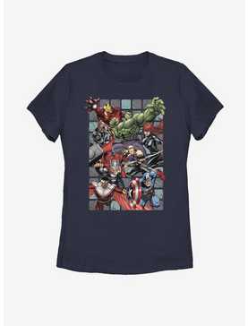 Marvel Avengers Assemble Squares Womens T-Shirt, , hi-res