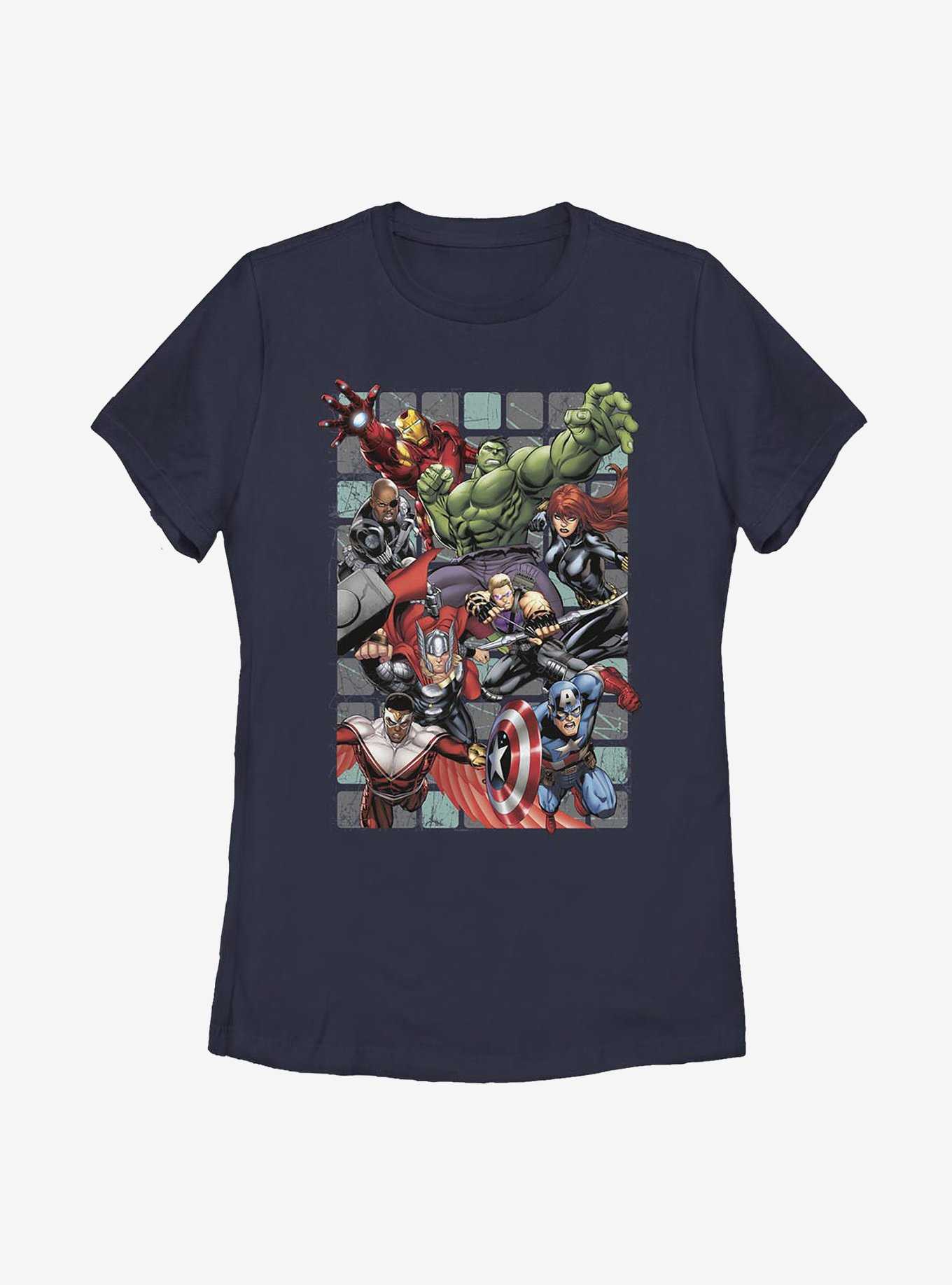 Marvel Avengers Assemble Squares Womens T-Shirt, , hi-res