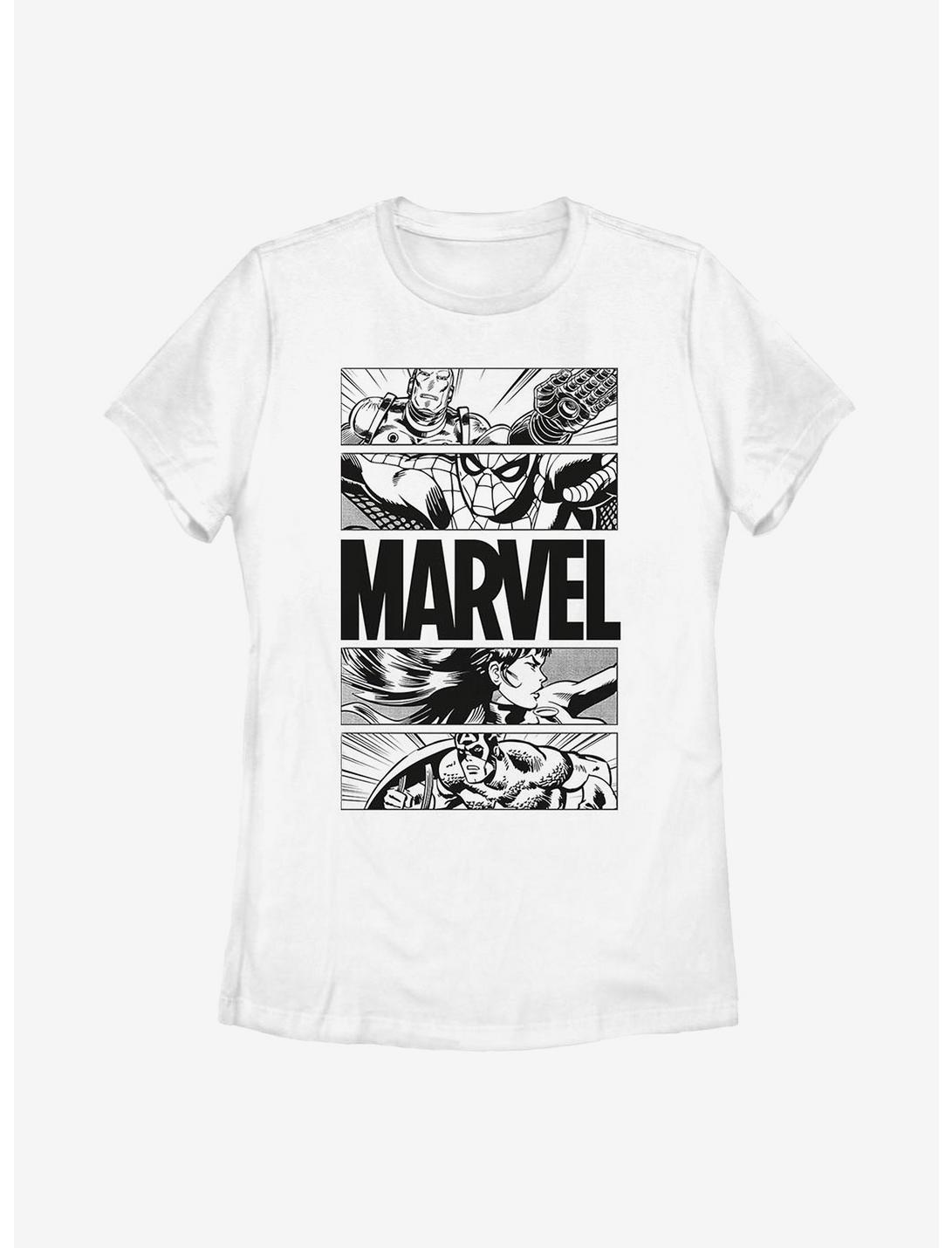 Marvel Avengers Graphic Panels Womens T-Shirt, WHITE, hi-res