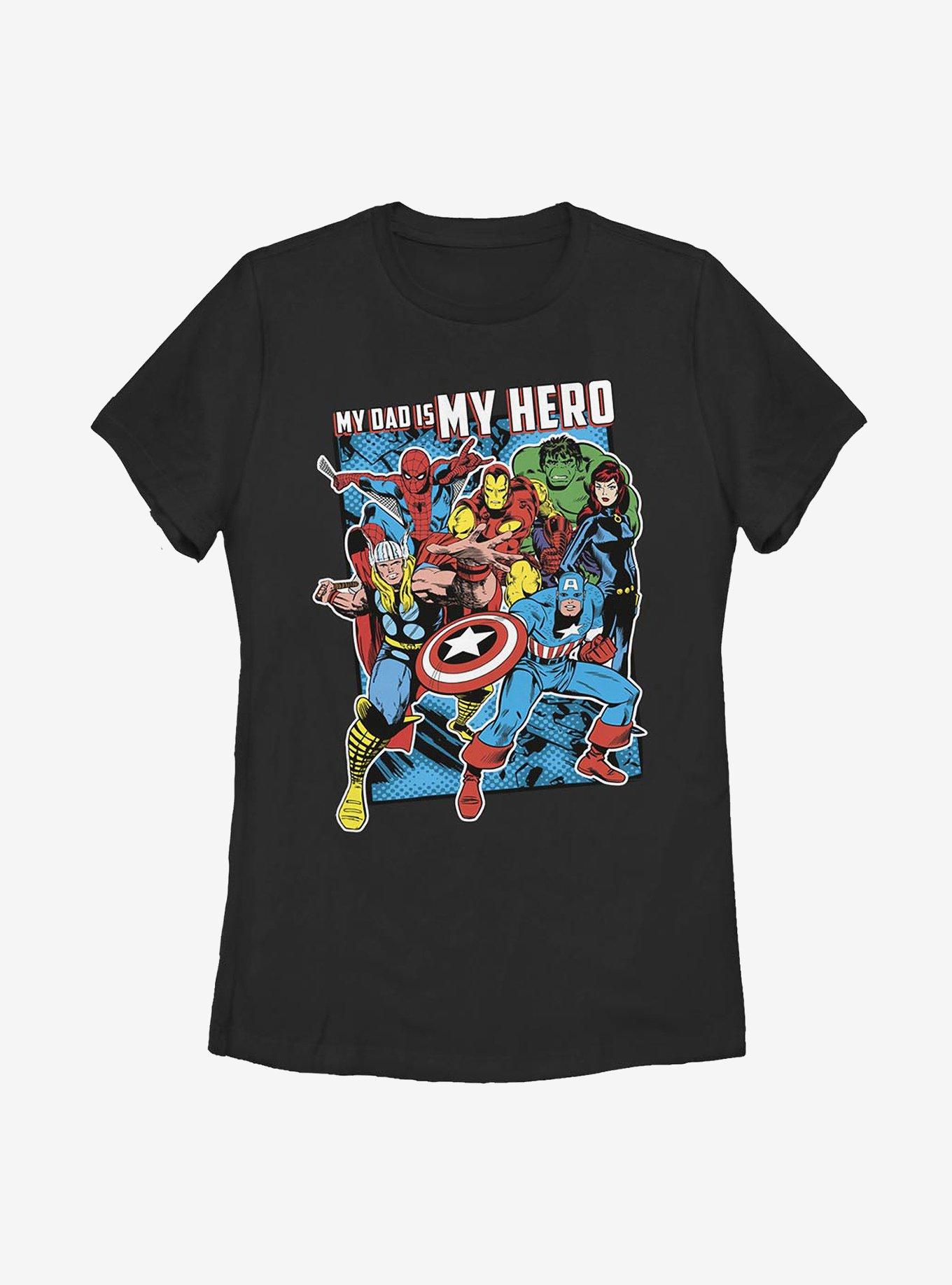 Marvel Avengers Hero Dad Heros Womens T-Shirt, BLACK, hi-res