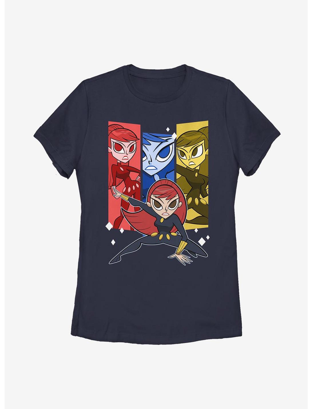 Marvel Black Widowwidow Trio Womens T-Shirt, NAVY, hi-res