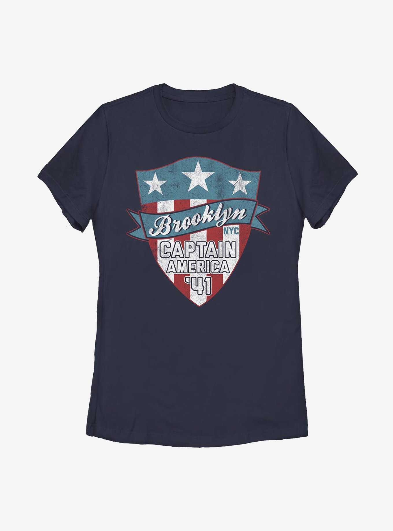 Marvel Captain America Brooklyn Cap Logo Womens T-Shirt, , hi-res