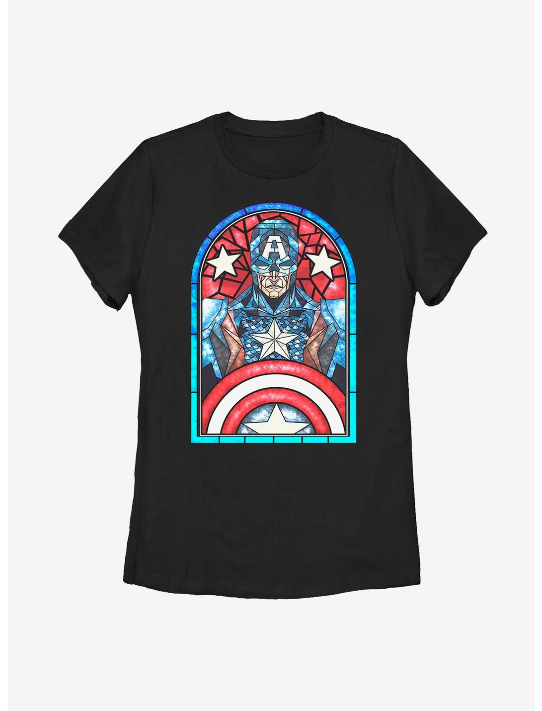 Marvel Captain America Cap Glass Womens T-Shirt, BLACK, hi-res