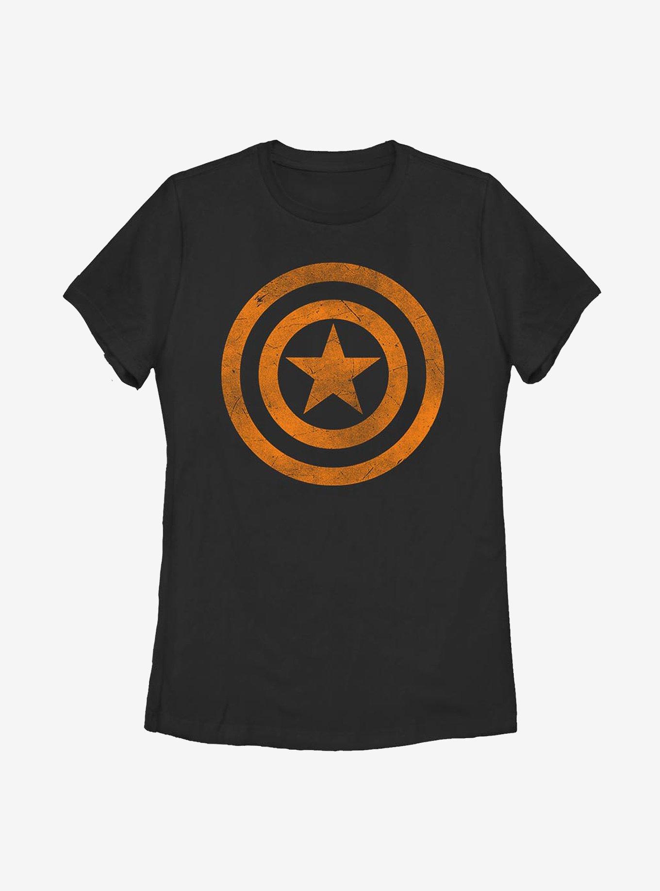 Marvel Captain America Capn Orange Womens T-Shirt, BLACK, hi-res