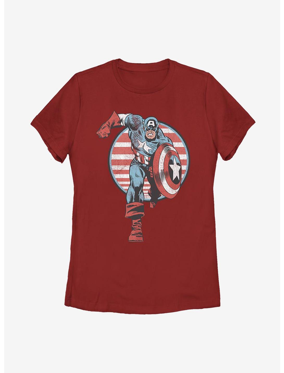 Marvel Captain America Captain Charge Womens T-Shirt, RED, hi-res