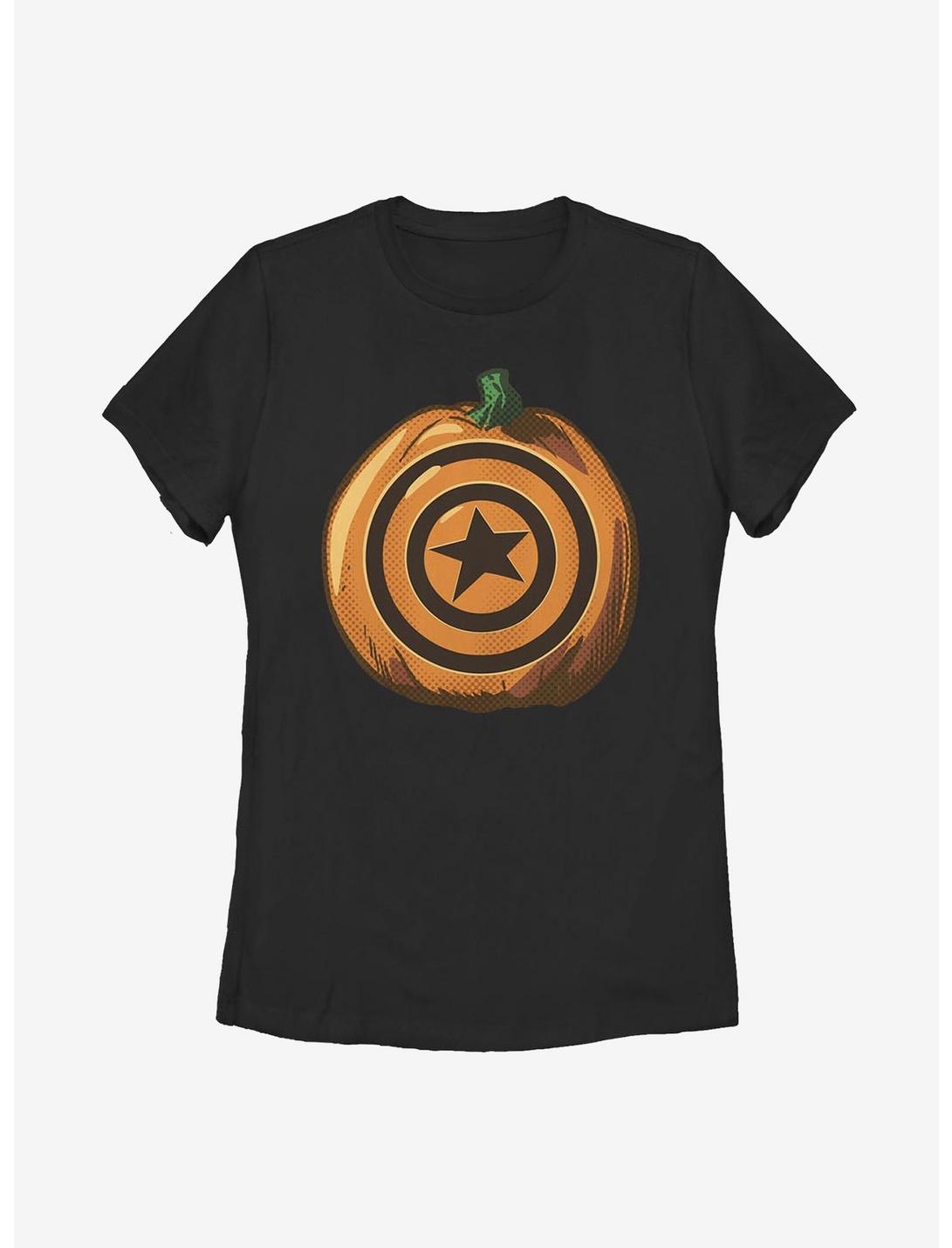 Marvel Captain America Captain Pumpkin Womens T-Shirt, BLACK, hi-res