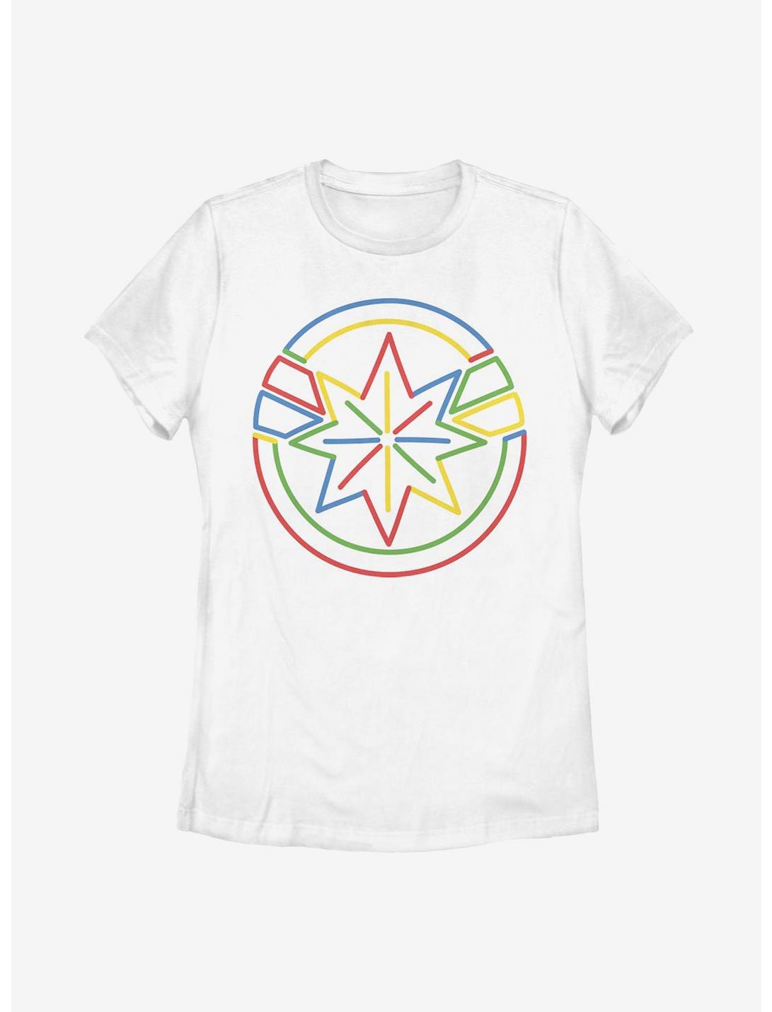 Captain Marvel Colors Womens T-Shirt, WHITE, hi-res