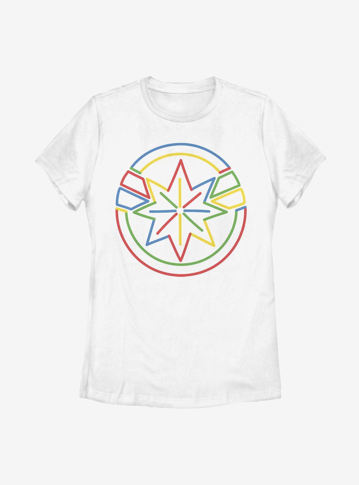 Captain Marvel Colors Womens T-Shirt, WHITE, hi-res