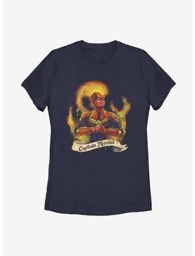 Captain Marvel Captain Flames Womens T-Shirt, , hi-res