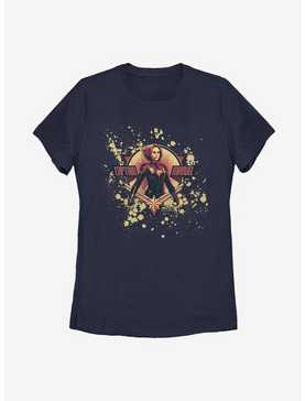 Marvel Captain Marvel Splatter Grunge Marvel Logo Womens T-Shirt, , hi-res