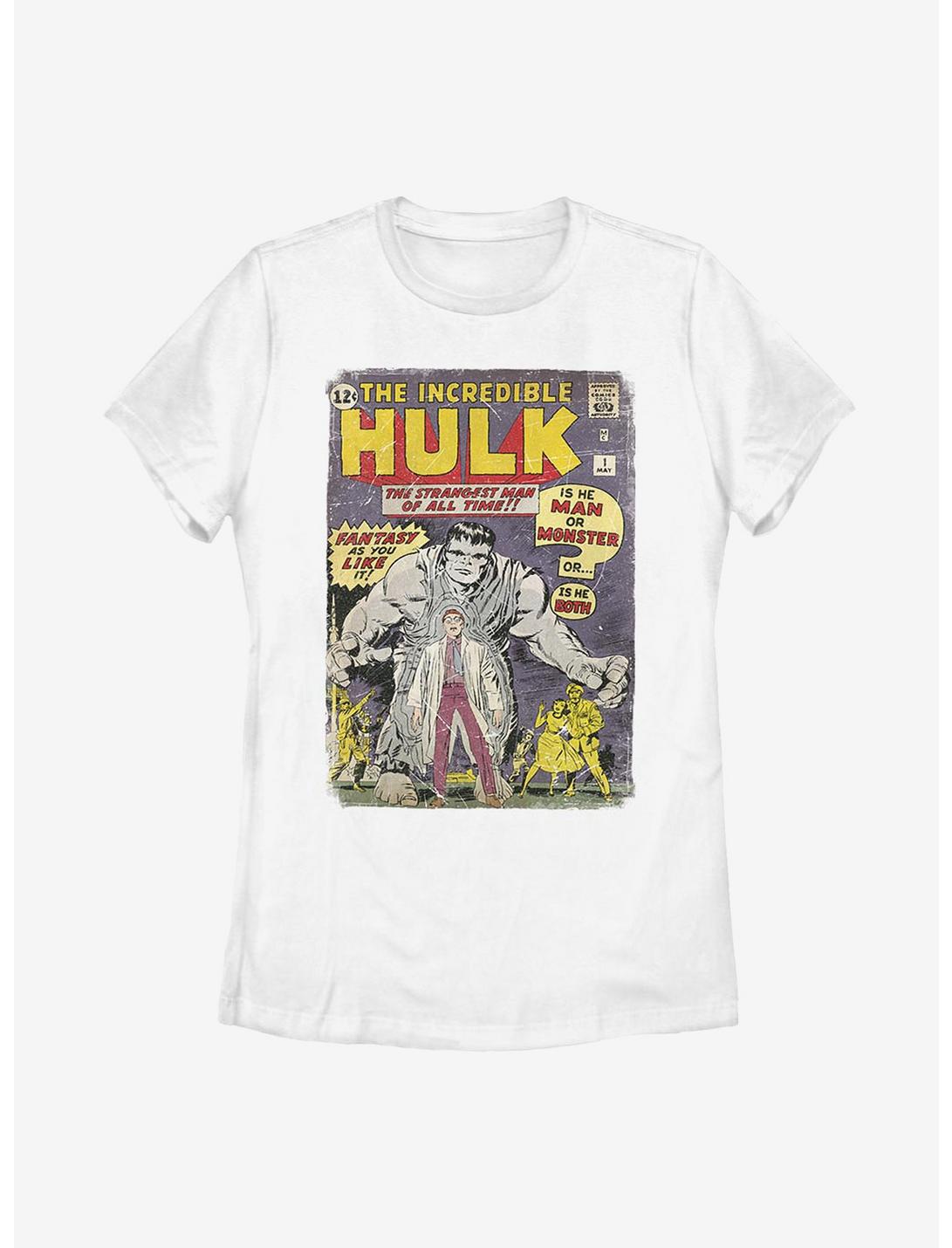 Marvel Hulk Comic Cover Womens T-Shirt, WHITE, hi-res