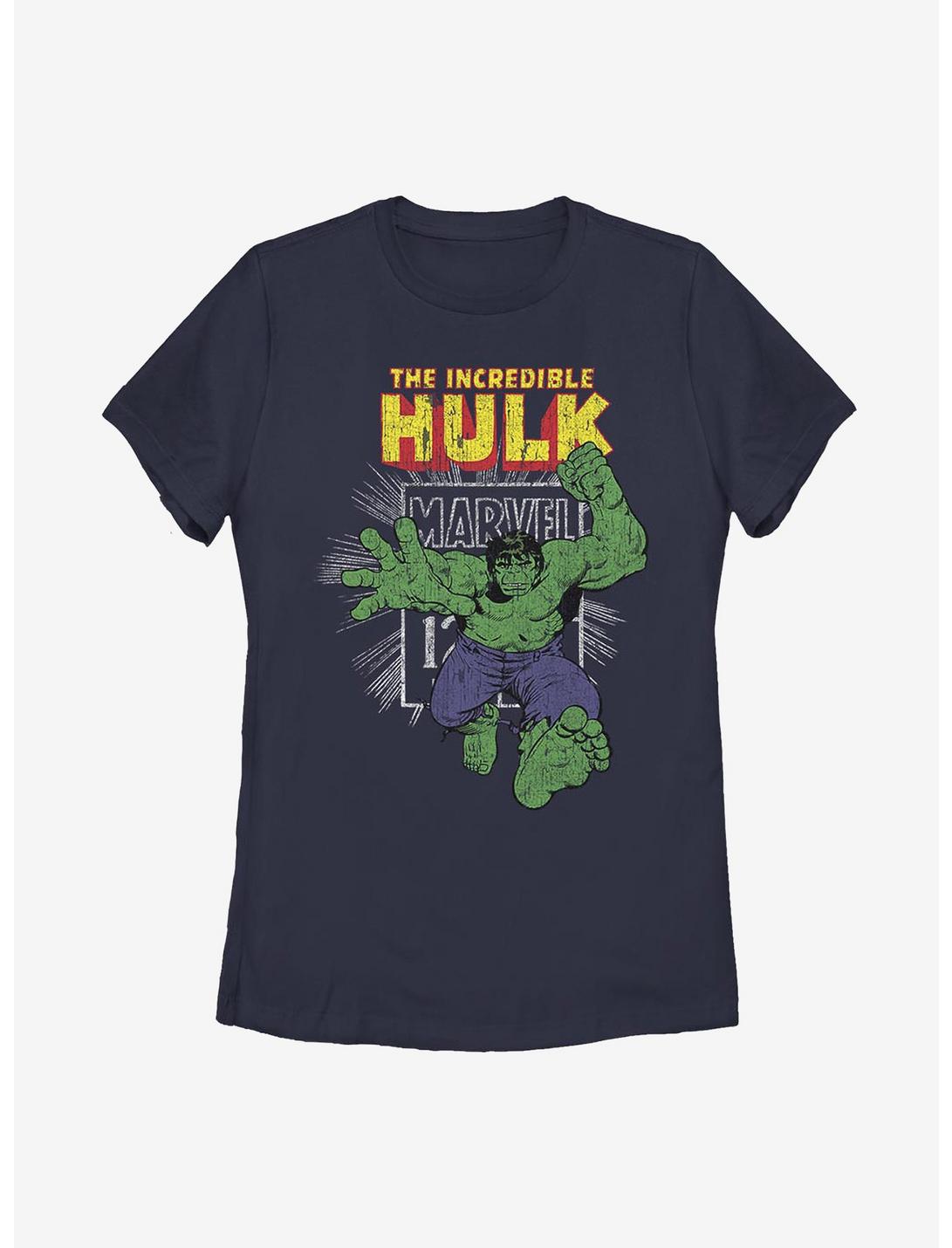 Marvel Hulk Stamp Womens T-Shirt, NAVY, hi-res