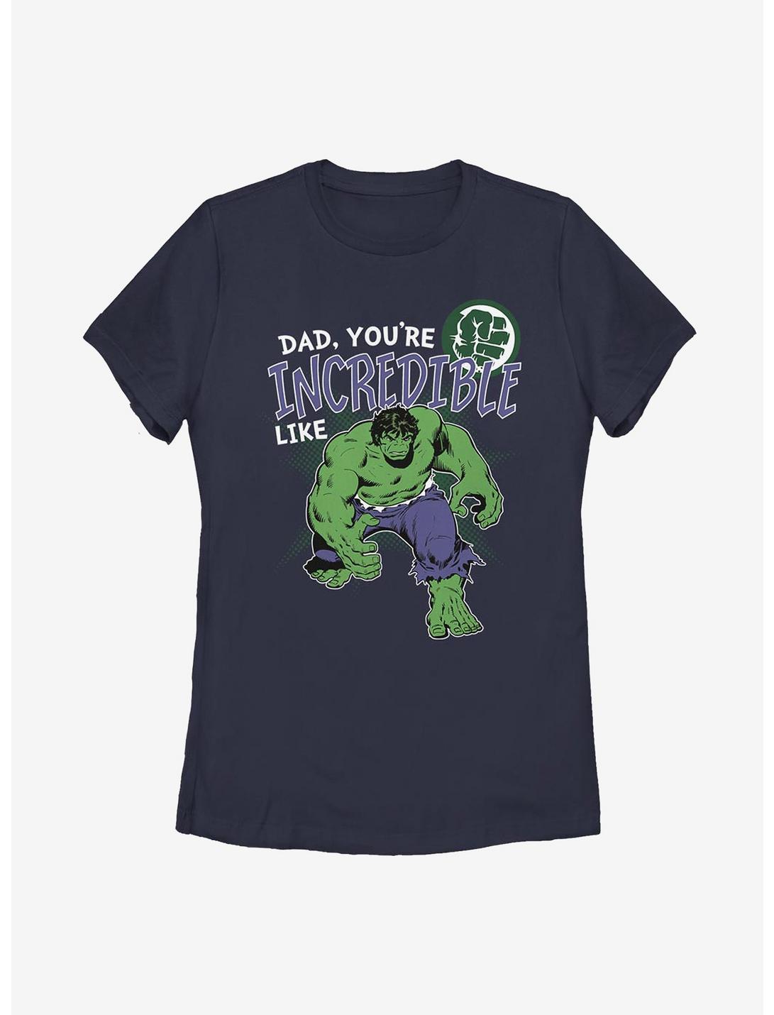 Marvel Hulk Incredible Like Dad Womens T-Shirt, NAVY, hi-res