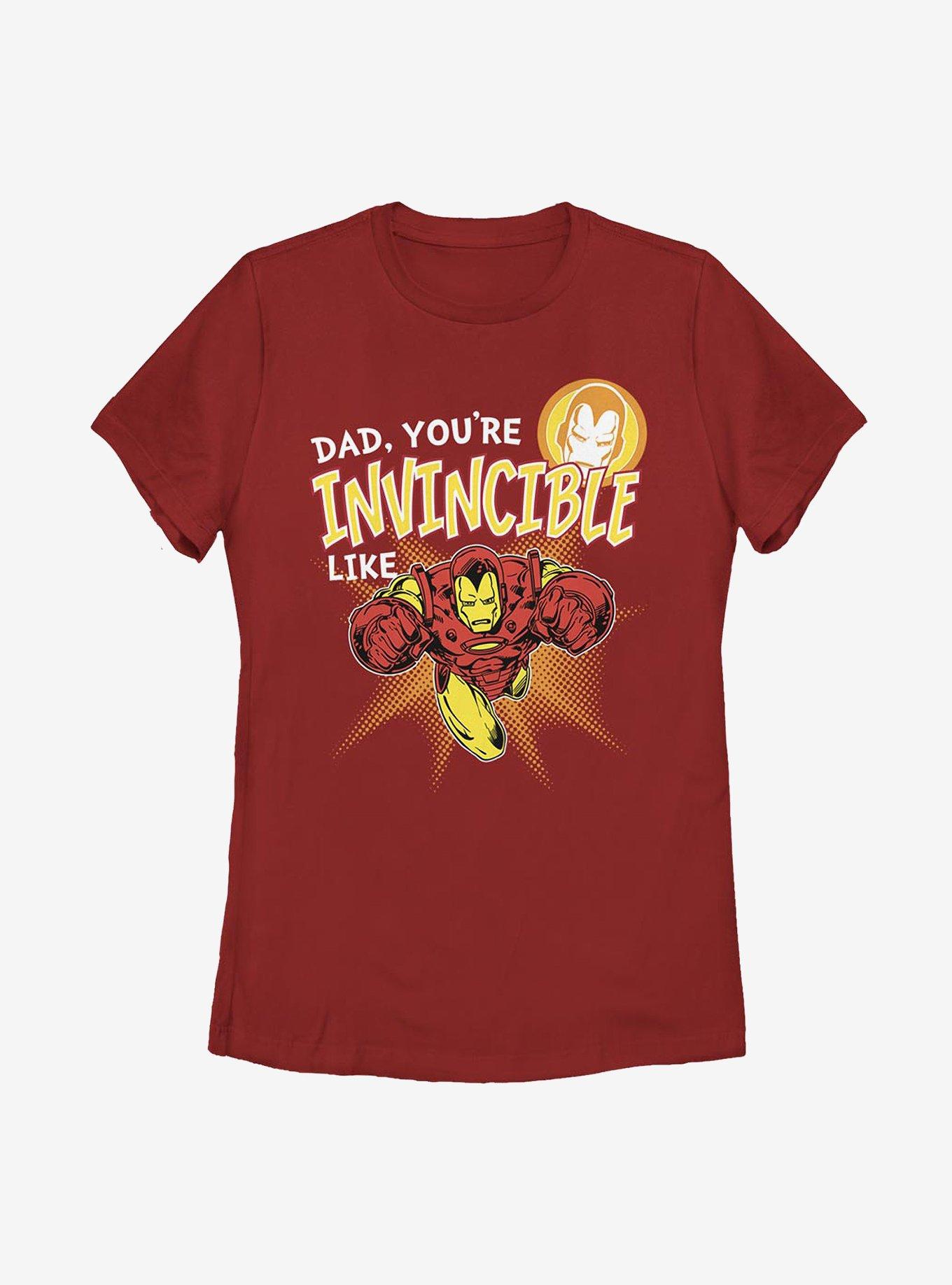 Marvel Iron Man Invincible Like Dad Womens T-Shirt, RED, hi-res