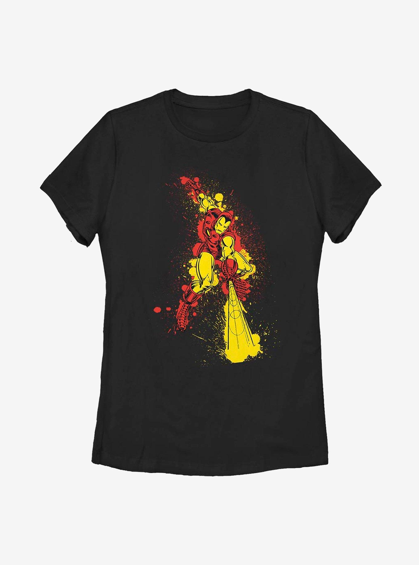 Marvel Iron Man Inksplotches Womens T-Shirt, BLACK, hi-res