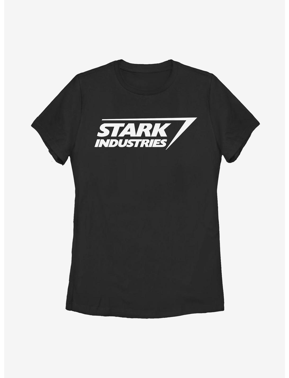 Marvel Iron Man Stark Logo Womens T-Shirt, BLACK, hi-res