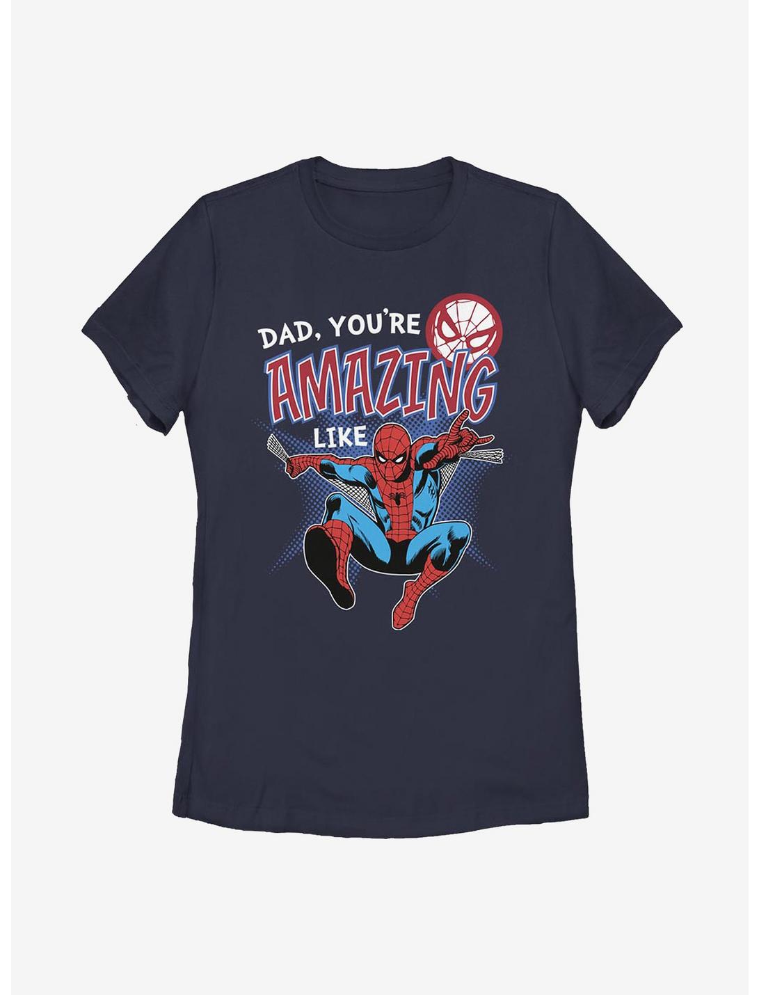 Marvel Spider-Man Amazing Like Dad Womens T-Shirt, NAVY, hi-res