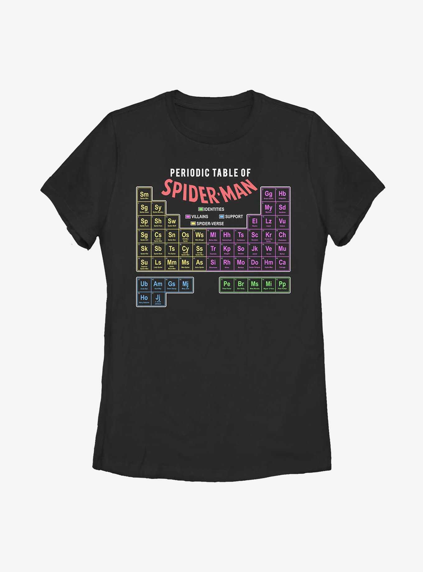 Marvel Spider-Man Spider Man Periodic Table Womens T-Shirt, , hi-res