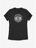 Back To The Future Clock Tower Button Womens T-Shirt, BLACK, hi-res