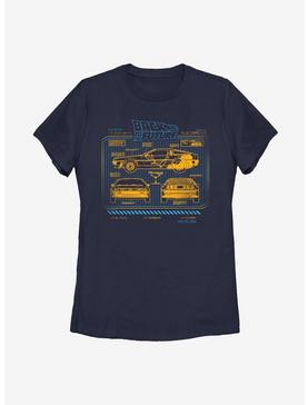 Back To The Future DeLorean Schematic Womens T-Shirt, , hi-res