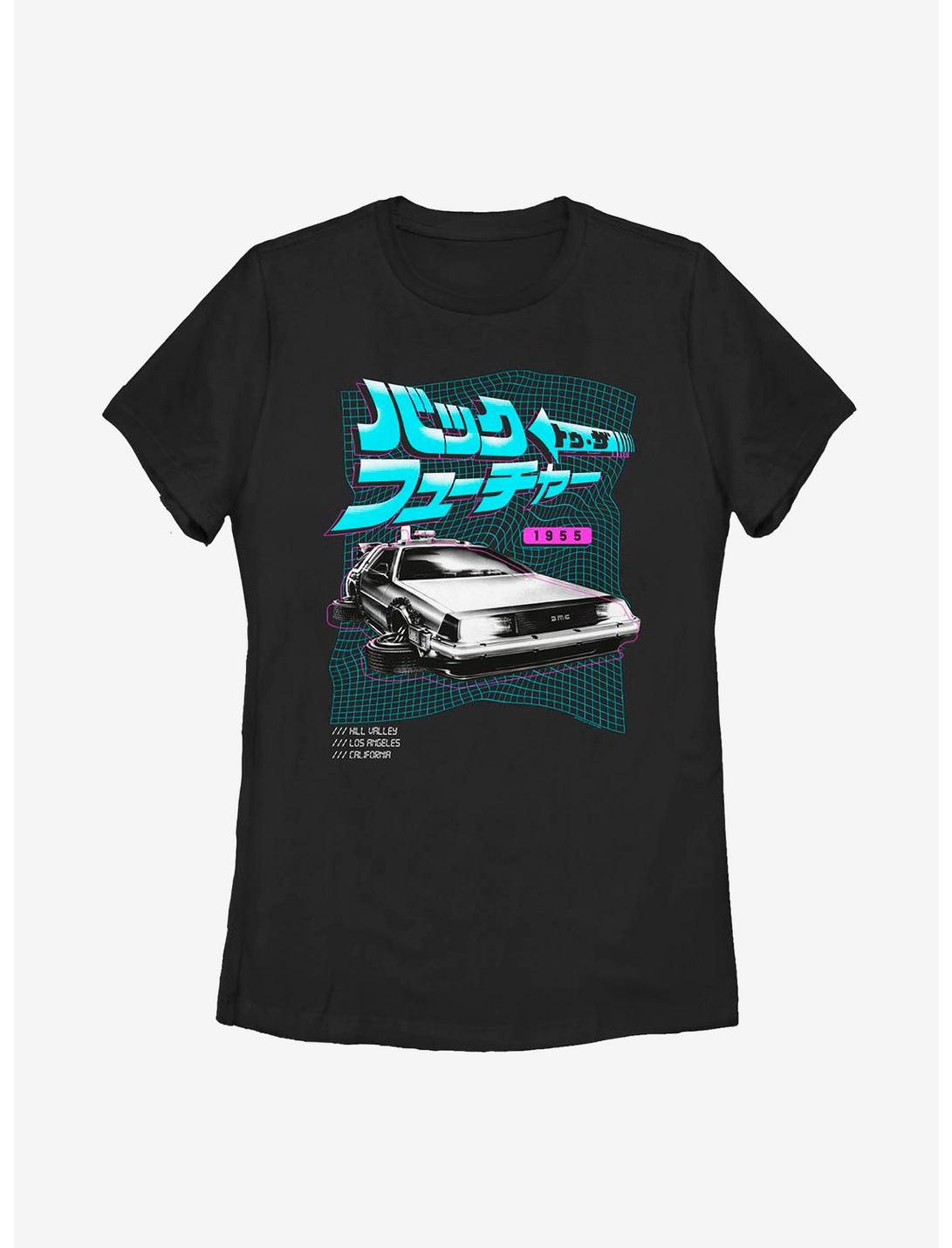 Back to The Future Japanese Text Delorean Womens T-Shirt
