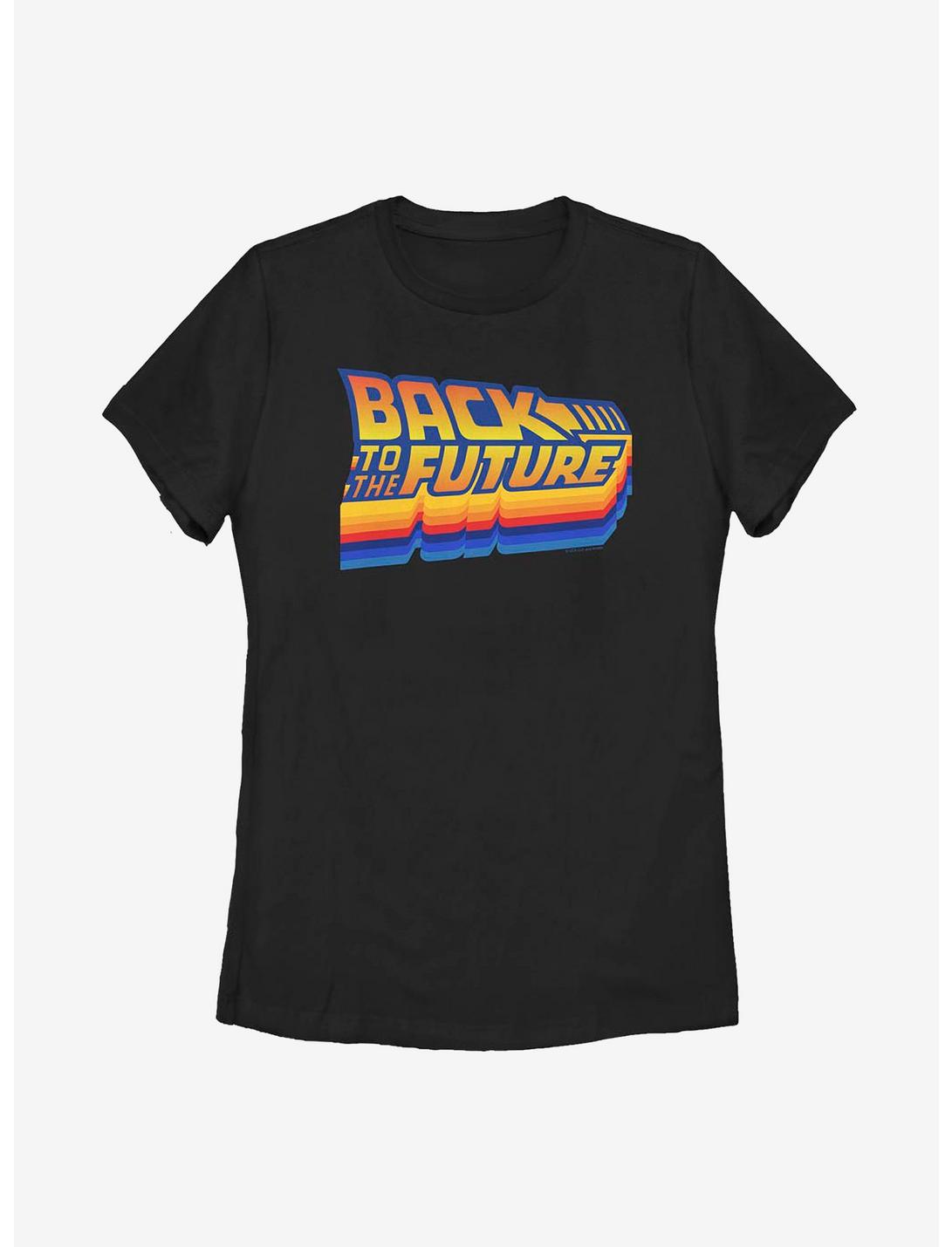 Back To The Future Logo Vintage Womens T-Shirt, BLACK, hi-res