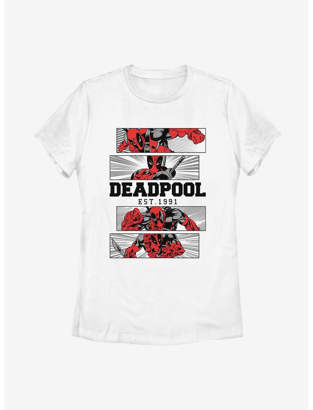 Marvel Deadpool 4 Panel 2 Tone Womens T-Shirt, WHITE, hi-res