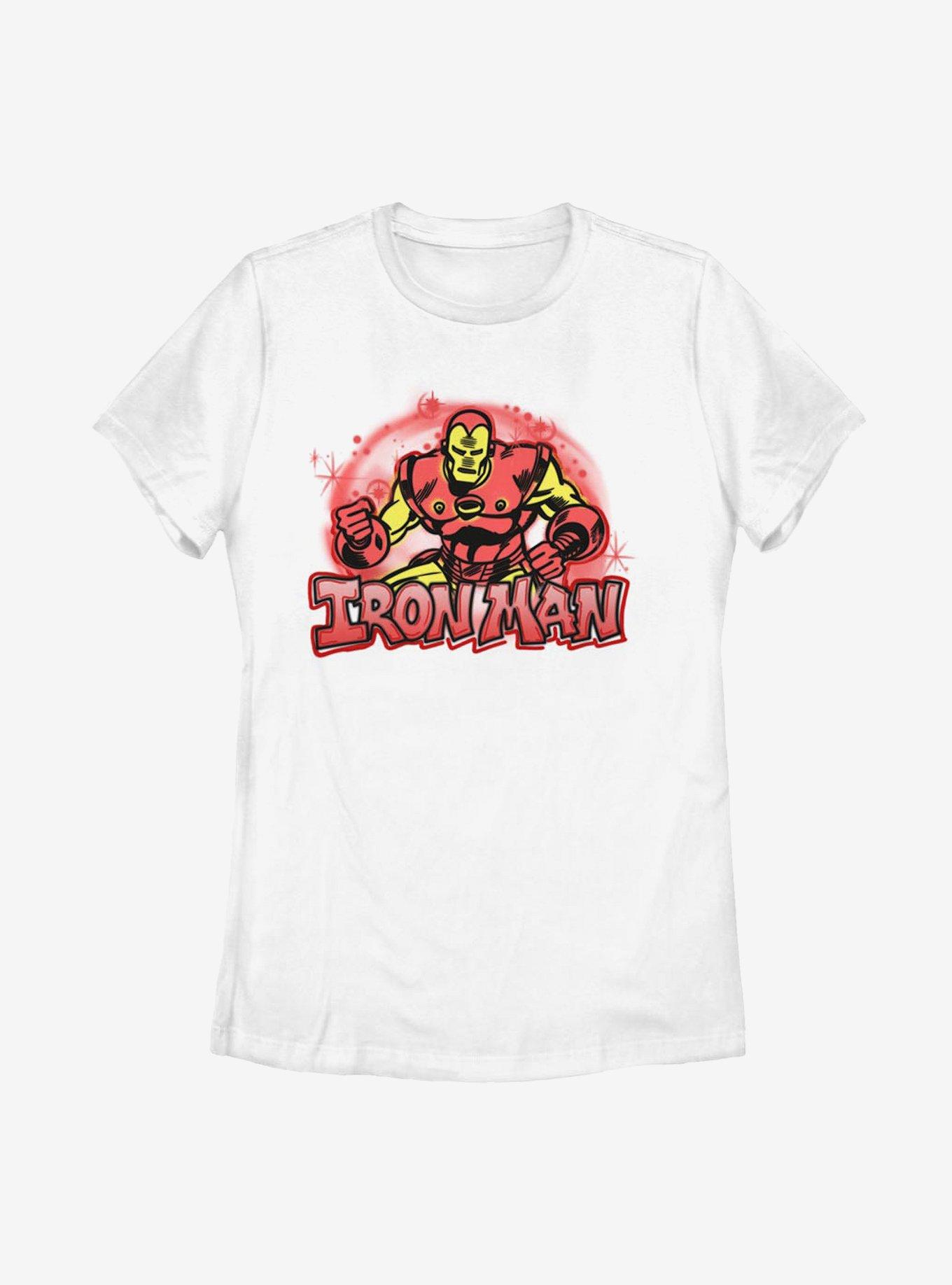 Marvel Iron Man Airbrushed Iron Man Womens T-Shirt, WHITE, hi-res