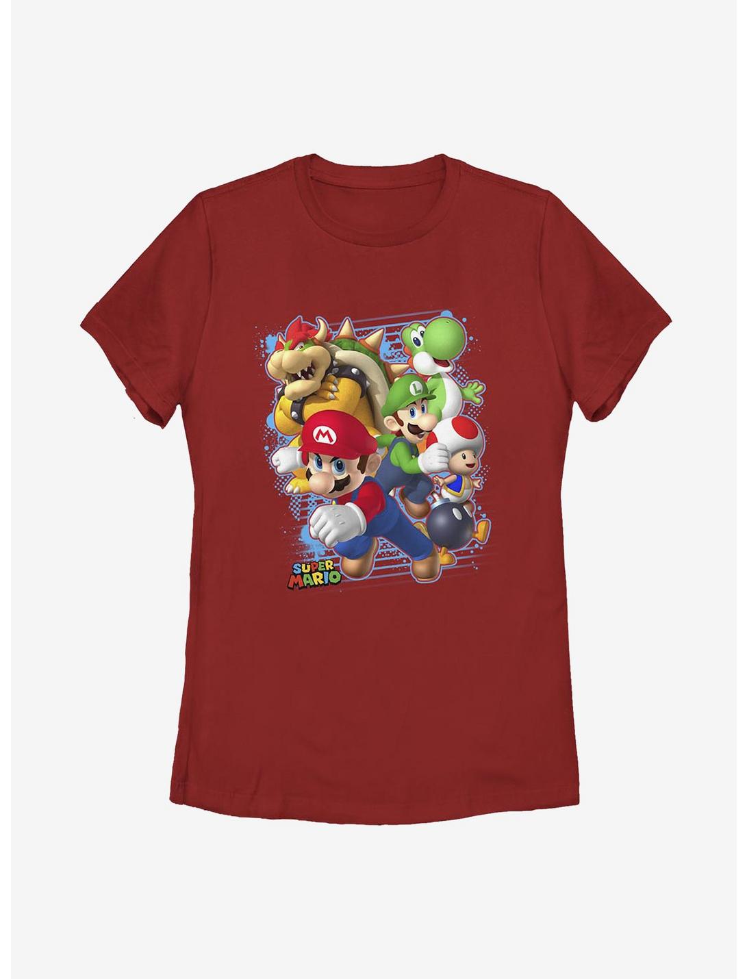 Nintendo Super Mario Blast Out Womens T-Shirt, RED, hi-res
