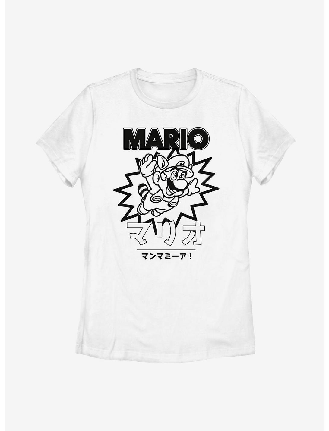 Nintendo Super Mario Japanese Text Womens T-Shirt, WHITE, hi-res