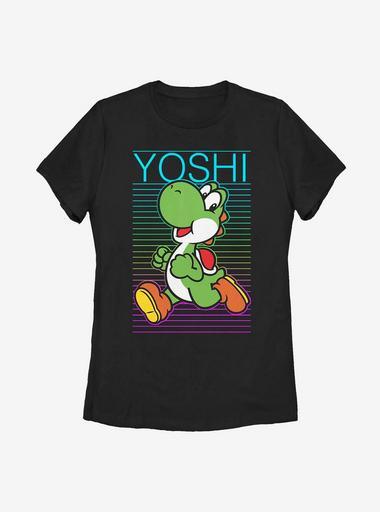 Nintendo Super Mario Yoshi Yoshi Womens T-Shirt - BLACK | BoxLunch