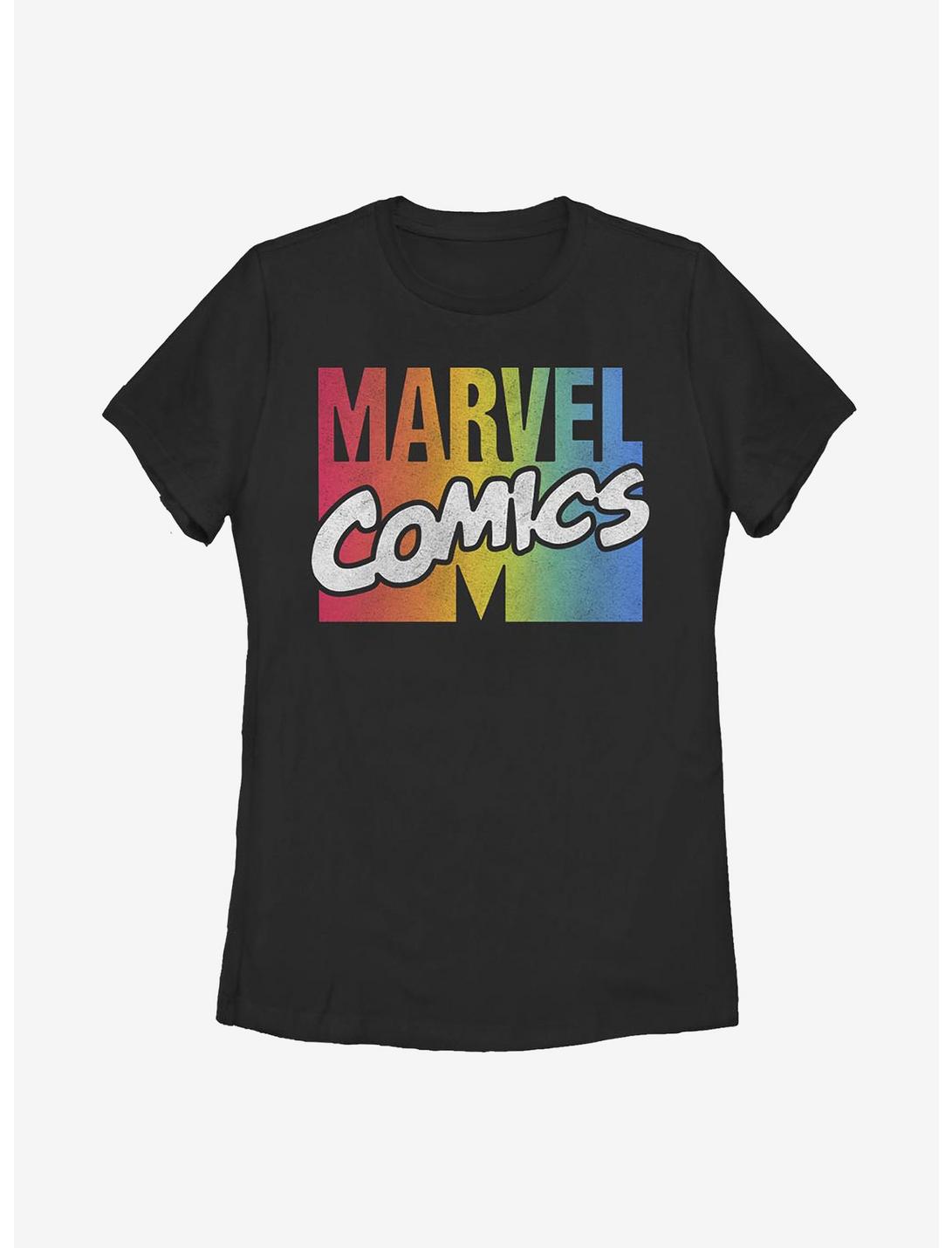 Marvel Comics Spectrum Logo Womens T-Shirt, BLACK, hi-res