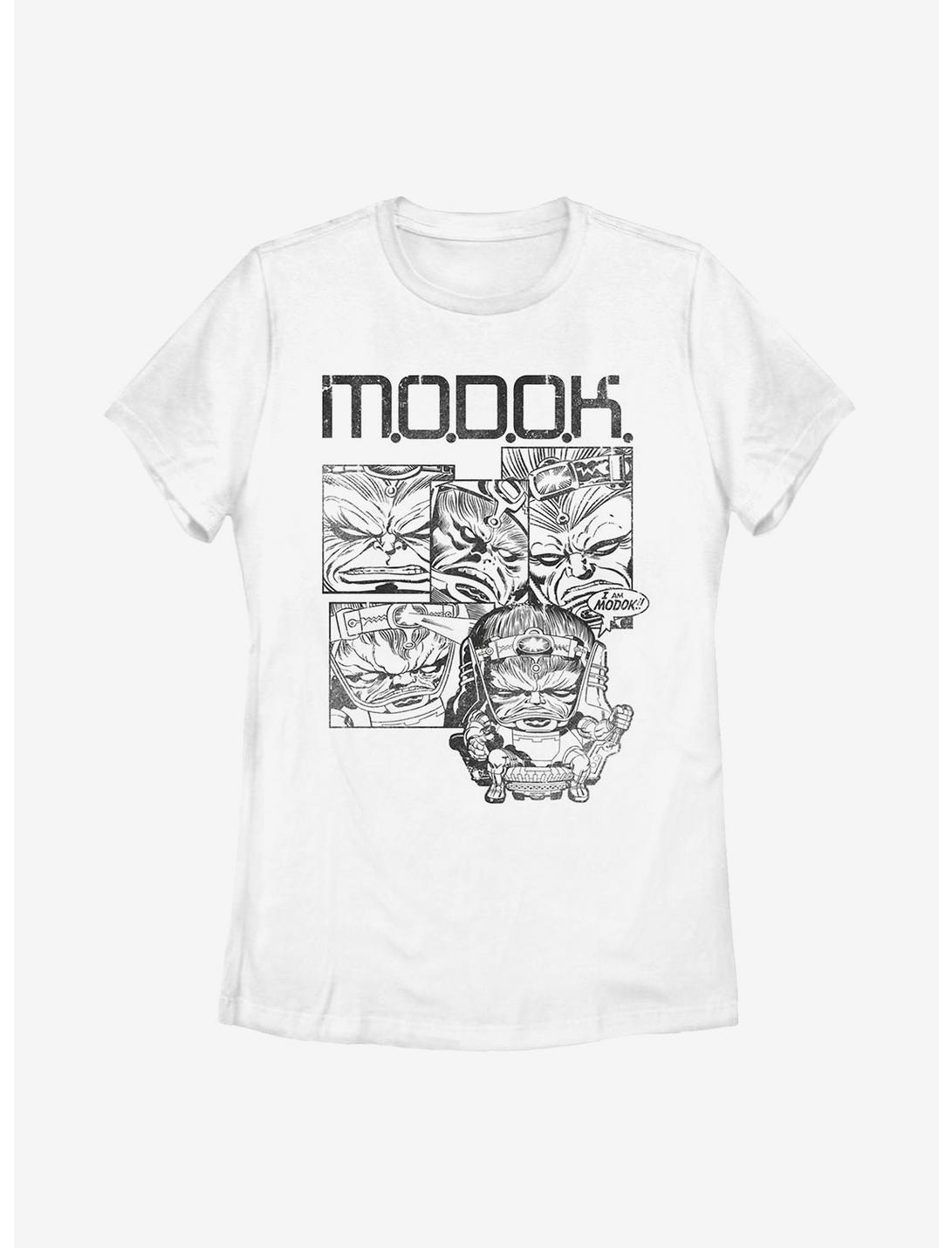 Marvel Modok Panels Distressed Womens T-Shirt, WHITE, hi-res