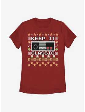 Nintendo Christmas Keep Classic Sweater Pattern Womens T-Shirt, , hi-res