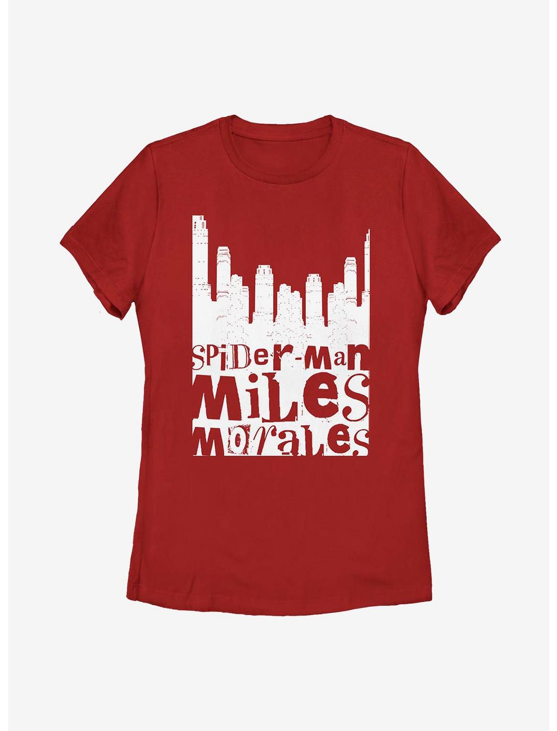 Marvel Spider-Man Miles Morales City Womens T-Shirt, RED, hi-res