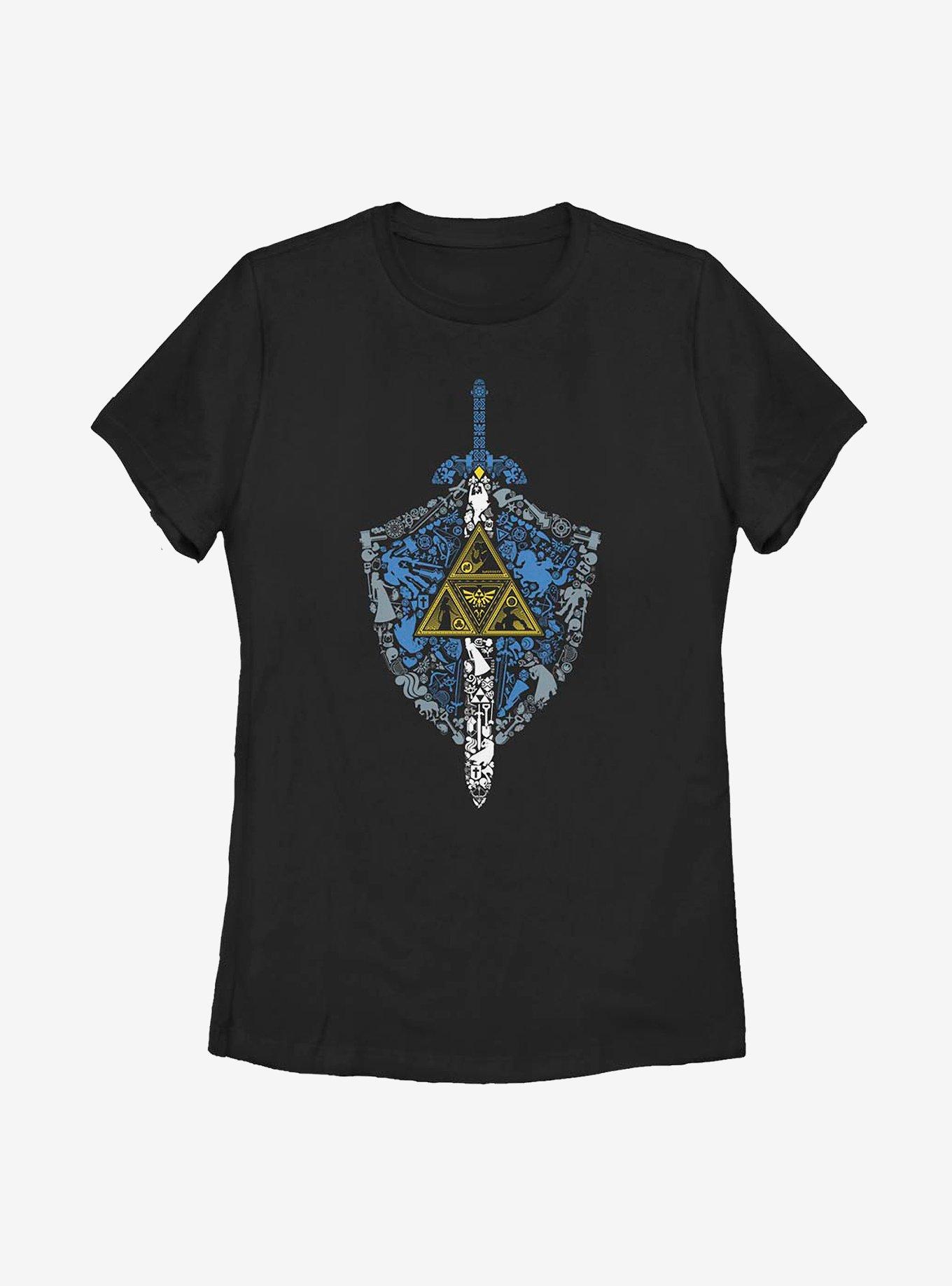 Nintendo The Legend Of Zelda Iconic Weapon Womens T-Shirt, BLACK, hi-res