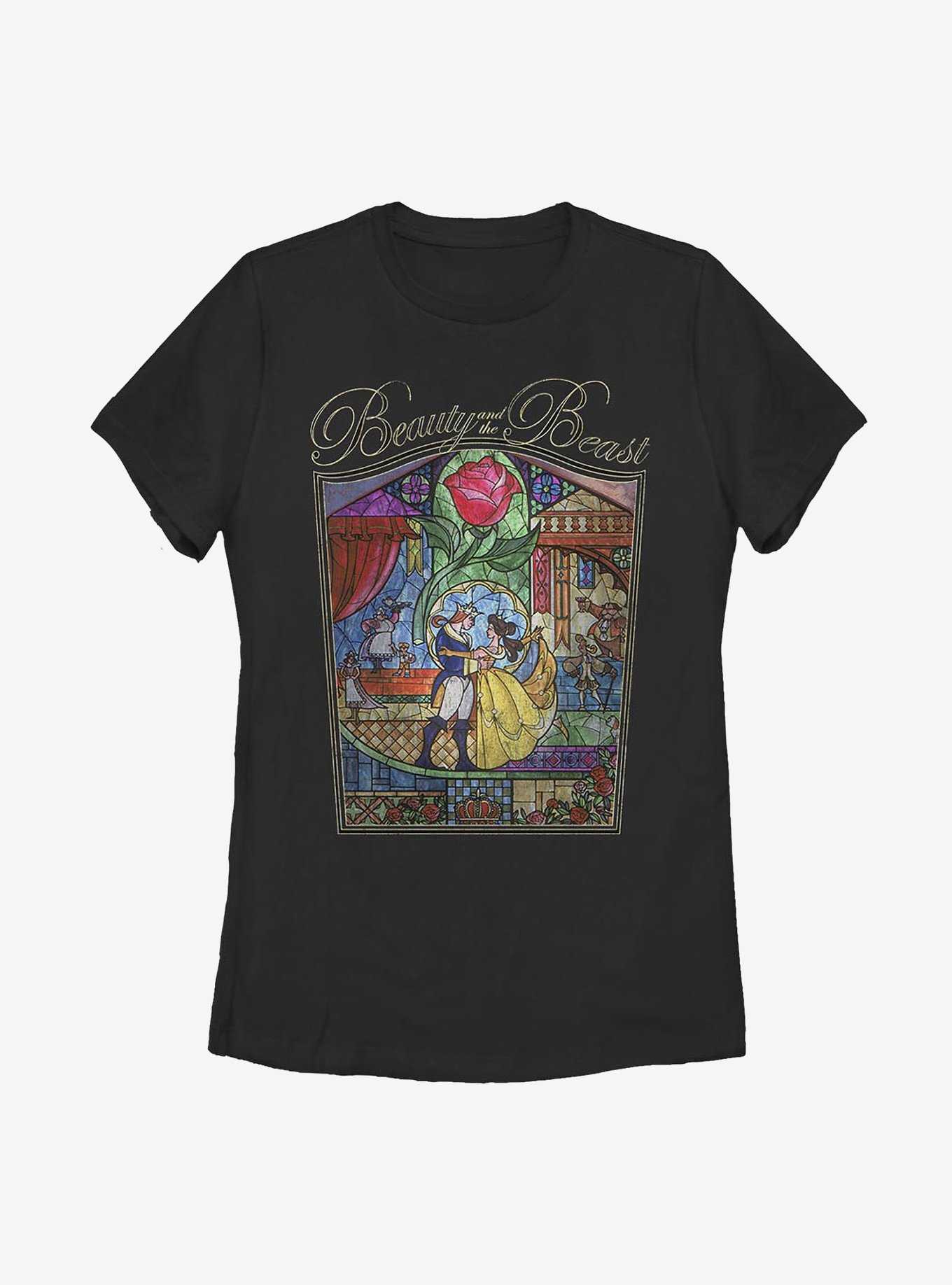 Disney Beauty And The Beast Stained Glass Womens T-Shirt, , hi-res