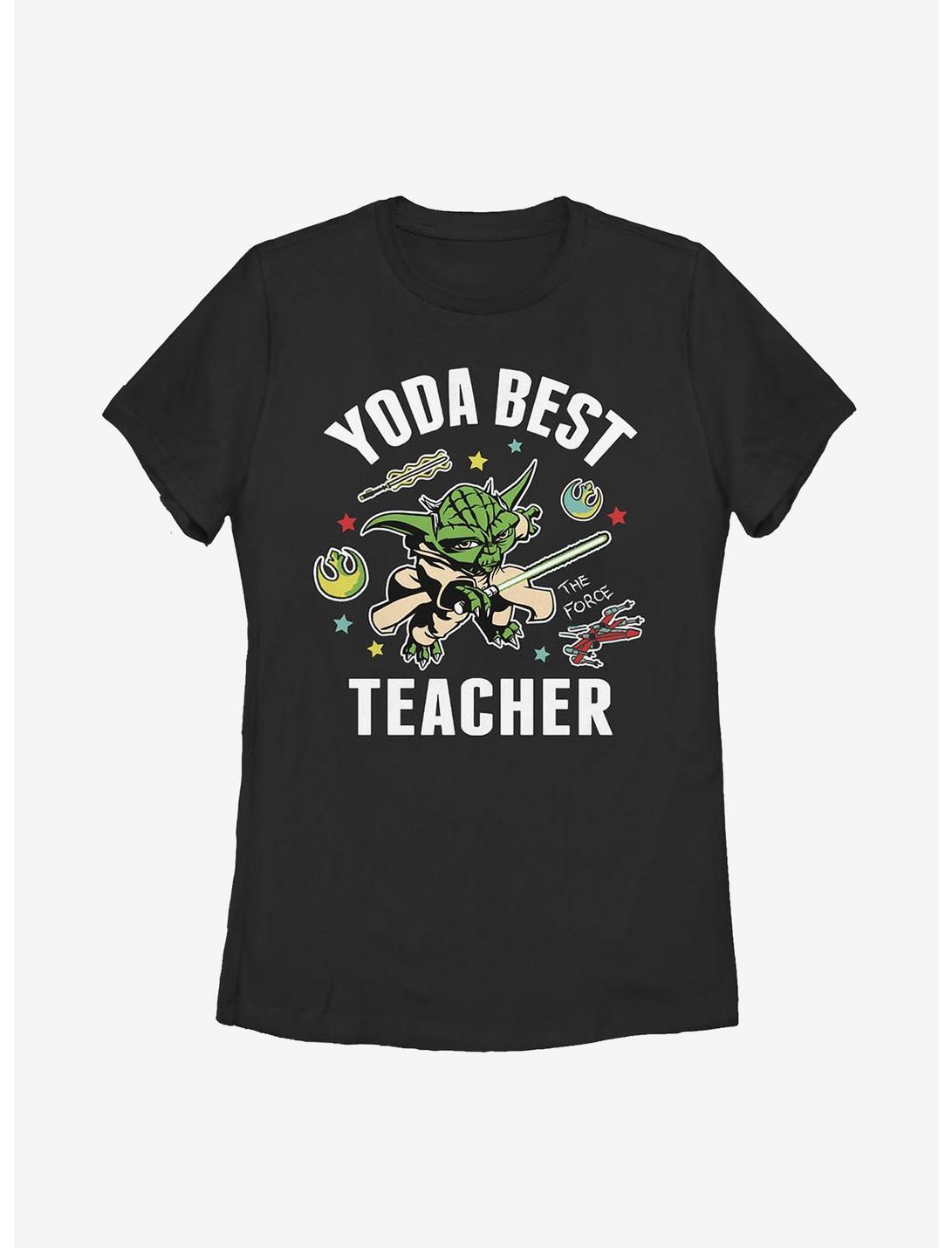 Star Wars: The Clone Wars Yoda Best Teacher Womens T-Shirt, BLACK, hi-res