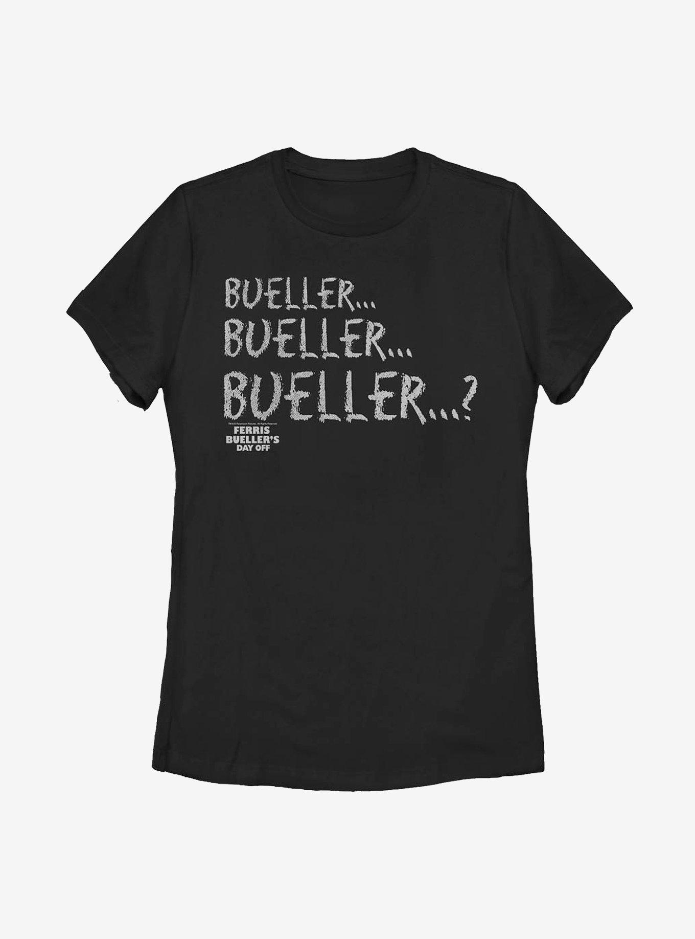 Ferris Bueller's Day Off Bueller Chalk Womens T-Shirt, BLACK, hi-res