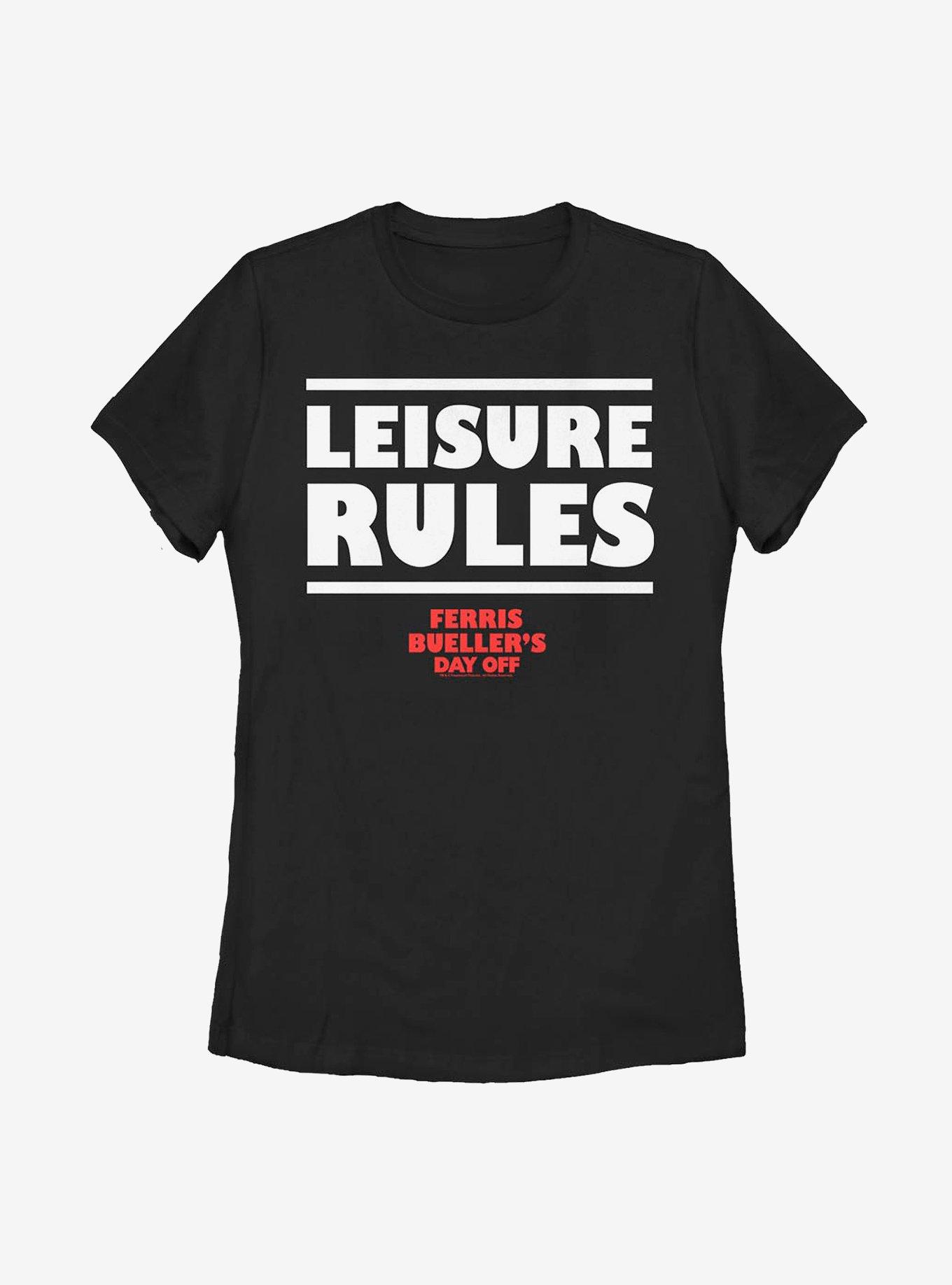 Ferris Bueller's Day Off Leisure Is Rad Womens T-Shirt, BLACK, hi-res