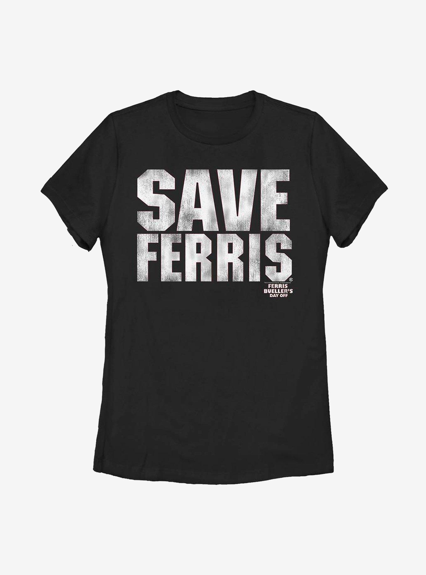 Ferris Bueller's Day Off Save Him Womens T-Shirt, BLACK, hi-res