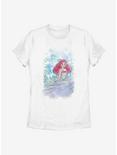 Disney The Little Mermaid Watercolor Splash Womens T-Shirt, WHITE, hi-res