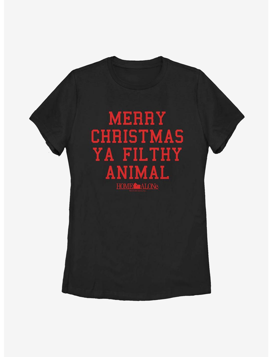 Home Alone Merry Christmas Ya Filthy Animal Womens T-Shirt, BLACK, hi-res