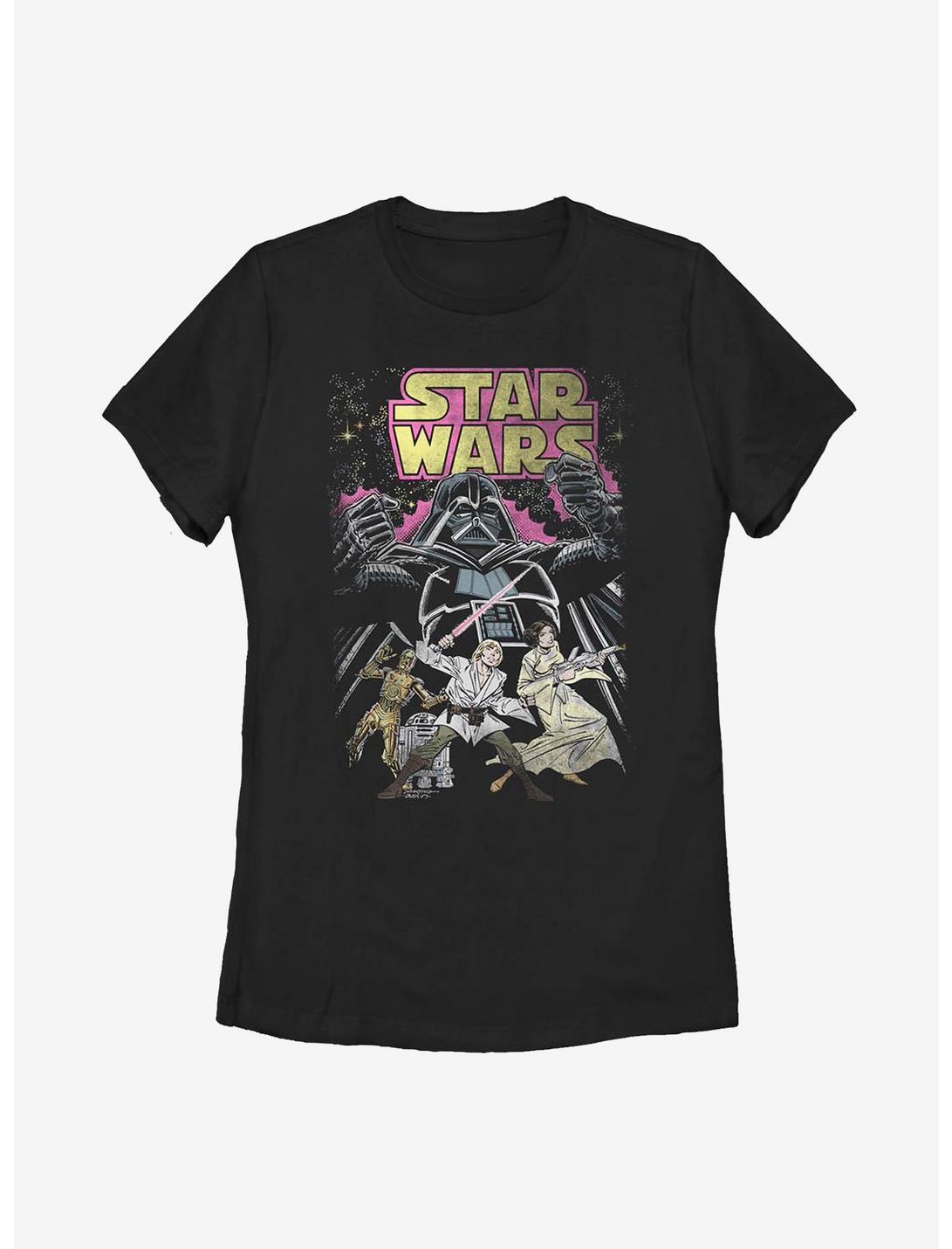 Star Wars Comic Wars Womens T-Shirt, BLACK, hi-res